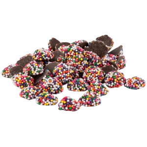 All City Candy Dark Chocolate Mini Rainbow Nonpareils - Bulk Bags Bulk Unwrapped Kargher Chocolates For fresh candy and great service, visit www.allcitycandy.com