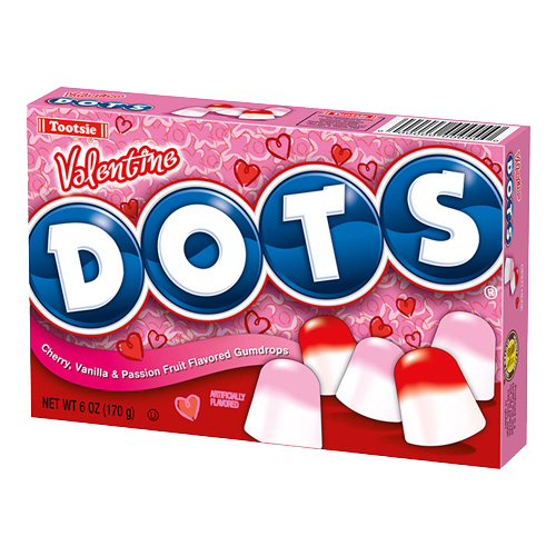 All City Candy DOTS Valentine Gumdrops - 6-oz. Theater Box Tootsie Roll Industries For fresh candy and great service, visit www.allcitycandy.com