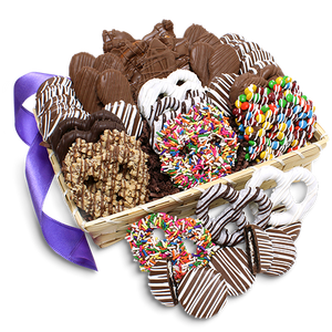 Delicious Plus Collection Gourmet Chocolate Covered Treats Gift Basket - Visit www.allcitycandy.com for great candy, service and delicious treats.