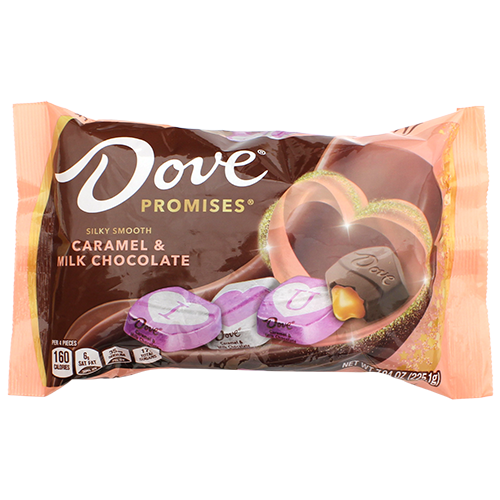 Dove Promises Love Notes Caramel & Milk Chocolate - 7.94-oz. Bag - Visit www.allcitycandy.com for great candy, service and delicious treats.

