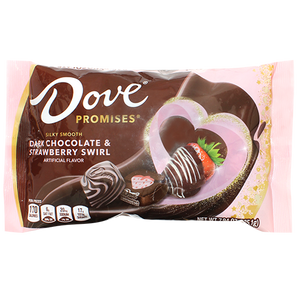 Dove Dark Chocolate and Strawberry Swirl 7.94 oz. Bag - Visit www.allcitycandy.com for great candy, service and delicious treats.