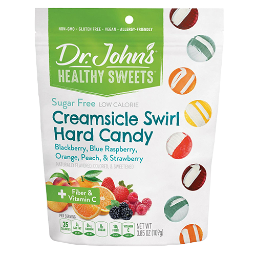 Dr. John's Sugar Free Creamsicle Swirl Hard Candy 3.85 oz. Bag