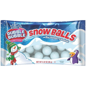 Dubble Bubble Snowballs Blue Raspberry Gumballs - 2.23-oz. Bag