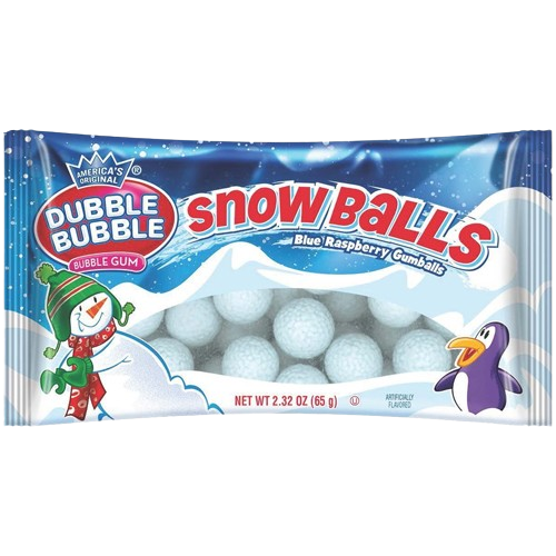 Dubble Bubble Snowballs Blue Raspberry Gumballs - 2.23-oz. Bag