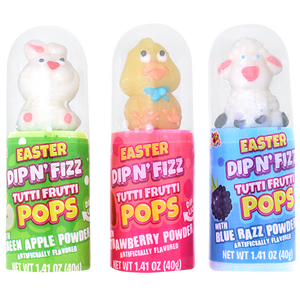 Albert's Easter Dip N' Fizz Assorted Pops 1.41 oz. - Visit www.allcitycandy.com for great candy, service and delicious treats.
