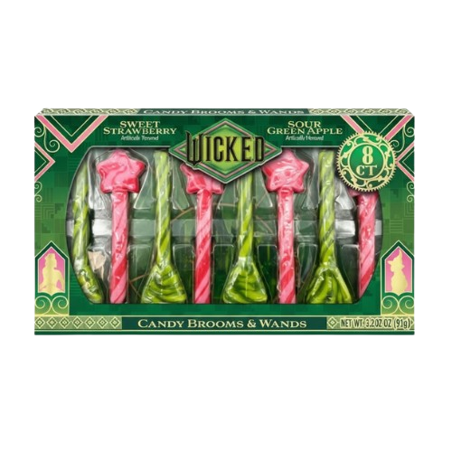 Wicked Candy Brooms and Wands 8 Count 3.38 oz. Box - Discover www.allcitycandy.com for bulk candy, chocolates, gummies & seasonal sweets. Perfect for parties, gifts & everyday treats—shop your favorites now!