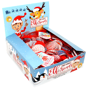 Fort Knox Elf & Friends Milk Chocolate Coins 1.47 oz. Mesh Bag - Visit www.allcitycandy.com for great candy, service and delicious treats.