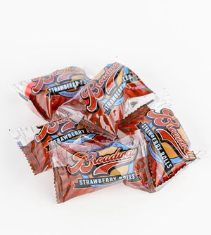 All City Candy Broadway Strawberry Rolls Wrapped Single 2 lb. Bulk Bag- For fresh candy and great service, visit www.allcitycandy.com