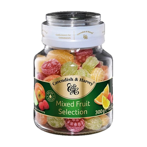 All City Candy Caverdish & Harvey Mixed Fruit Candy Jar 10.5 oz. Cavendish & Harvey Confectionery For fresh candy and great service, visit www.allcitycandy.com