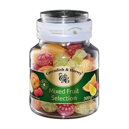 All City Candy Caverdish & Harvey Mixed Fruit Candy Jar 10.5 oz. Cavendish & Harvey Confectionery For fresh candy and great service, visit www.allcitycandy.com