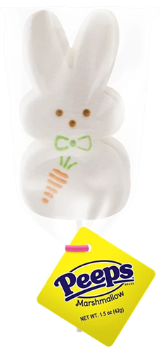 Peeps Giant White Bunny Pop 1.5 oz.. - Visit www.allcitycandy.com for great candy and delicious treats!