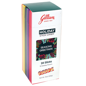 Gilliam Holiday Assorted Stick Candy 24 Stick 12 oz. Box - For fresh candy and great service, visit www.allcitycandy.com