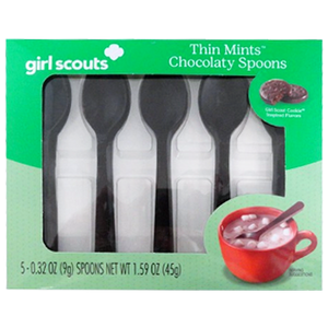 Girl Scouts Thin Mints Dark Chocolate Spoons 1.59 oz. Box - Visit www.allcitycandy.com for great candy, service and delicious treats.
