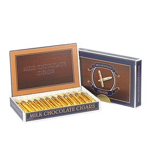 All City Candy Gold foiled Solid Milk Chocolate Cigars - Box of 24 Chocolate Madelaine Chocolate Company For fresh candy and great service, visit www.allcitycandy.com