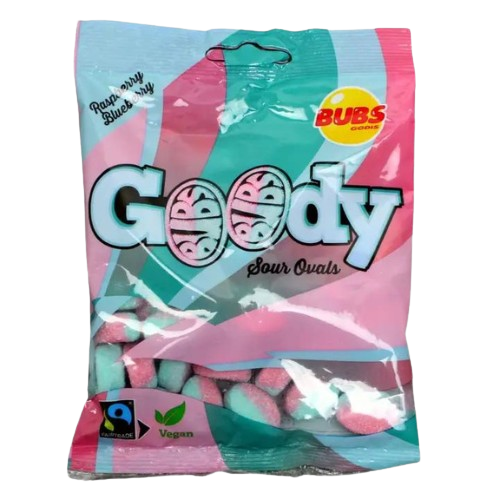 Goody Bubs Raspberry and Blueberry 90 g Bag visit www.allcitycandy.com for fresh and delicious sweet candy treats