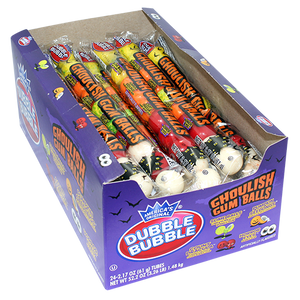 All City Candy Dubble Bubble Ghoulish Gumballs - 10 Ball Tube Halloween Concord Confections (Tootsie) Case of 24 For fresh candy and great service, visit www.allcitycandy.com