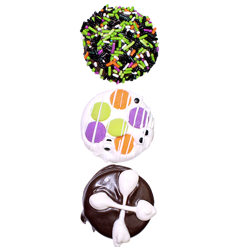 Gourmet Halloween Chocolate Dipped and Decorated Oreo 3 Pack  - For fresh candy and great service, visit www.allcitycandy.com