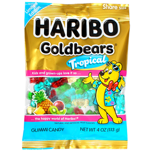 Haribo Goldbears Tropical 4oz. Bag - Visit www.allcitycandy.com for great candy, service and delicious treats.