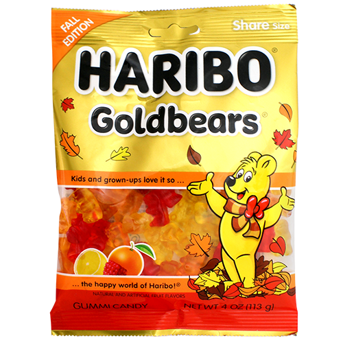 Haribo Goldbears Fall Edition 4 oz. Bag - For fresh candy and great service, visit www.allcitycandy.com