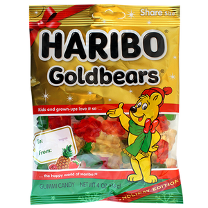 Haribo Holiday Edition Goldbear 4 oz. Bag - For fresh candy and great service, visit www.allcitycandy.com
