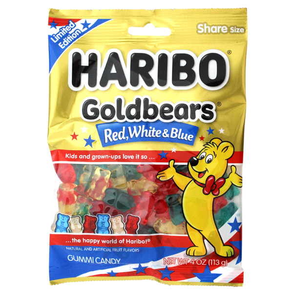 Haribo Goldbears Red White and Blue 4 oz. Bag - All City Candy