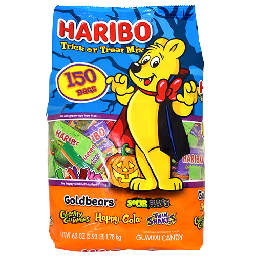 Haribo Trick or Treat Mix 150 Count 63 oz. Bag - For fresh candy and great service, visit www.allcitycandy.com