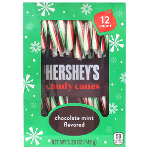 Hershey's Chocolate Mint Flavored Candy Canes 5.28 oz. Box - Visit www.allcitycandy.com for great candy, service and delicious treats.