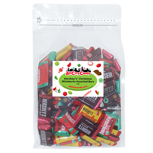 Hershey's Christmas Miniatures Assorted Bars 3 lb. Bulk Bag - Visit www.allcitycandy.com for great candy, service and delicious treats!
