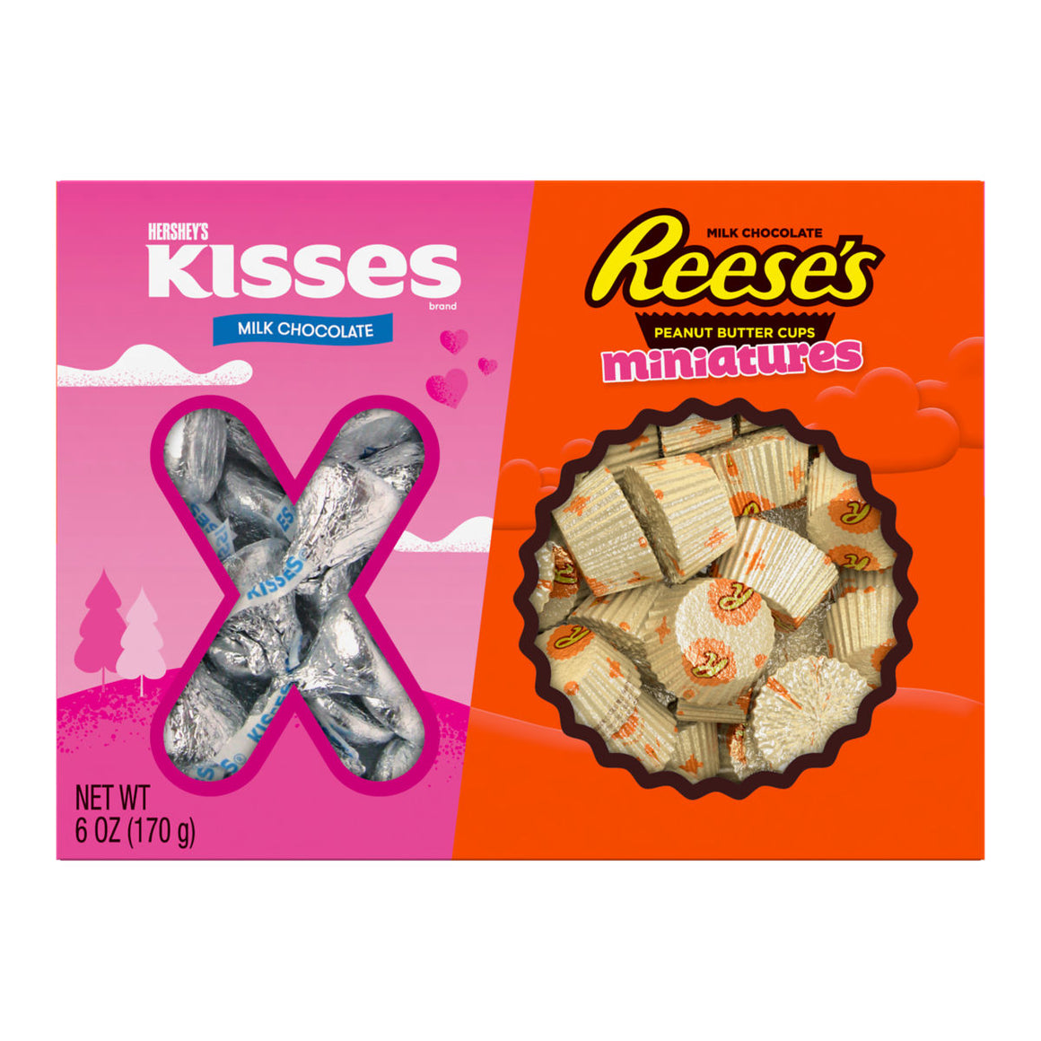 Hershey's Chocolate XOXO Kisses and Reese's Miniatures 6 oz. Box