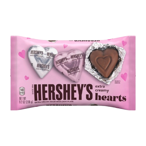 Hershey's Valentine Extra Creamy Foil Wrapped Hearts 9.2 oz. Bag