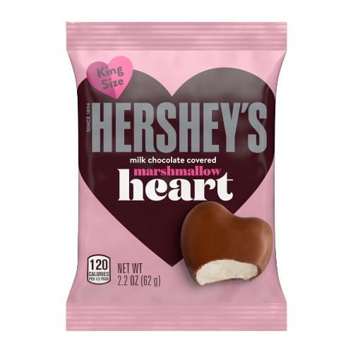 Hershey's Milk Chocolate Marshmallow Heart - 2.2 oz www.allcitycandy.com for fresh and delicious sweet candy treats.