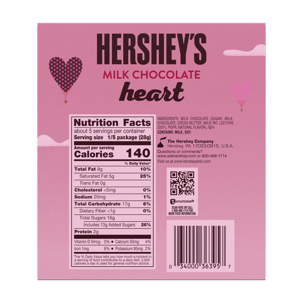 Hershey's Solid Milk Chocolate Valentine Heart - 5 oz - All City Candy