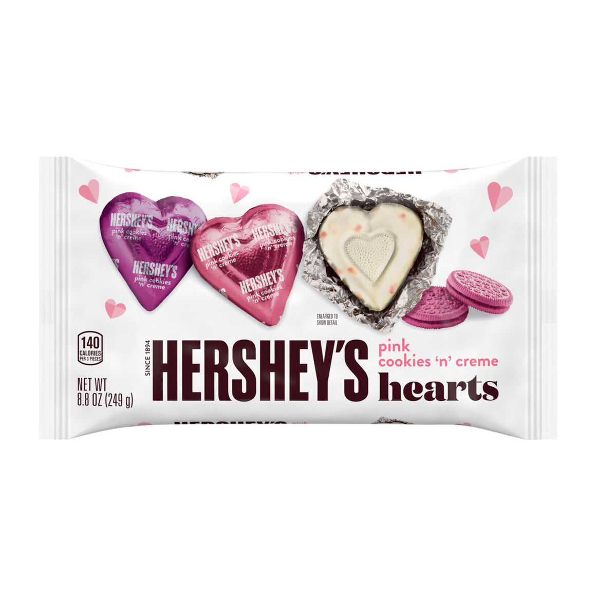 Hershey's Valentines Pink Cookies 'n' Creme Hearts 8.8 oz. Bag