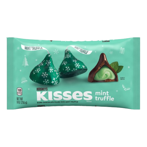 Hershey's Kisses Mint Truffle Dark Chocolate 9 oz. Bag - Visit www.allcitycandy.com for great candy and delicious treats! 