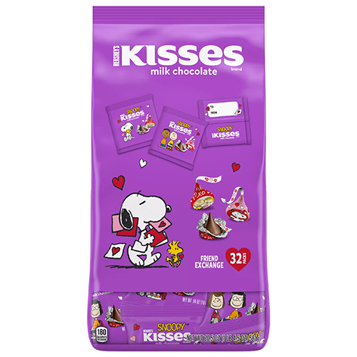 Hershey's Snoopy Kisses Friend Exchange 32 Count 20.5 oz. Bag - Visit www.allcitycandy.com for great candy, service and delicious treats.