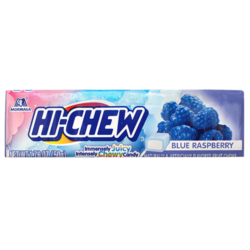 Hi-Chew Blue Raspberry Fruit Chews 1.76 oz. Pack - Visit www.allcitycandy.com for great candy, service and delicious treats.
