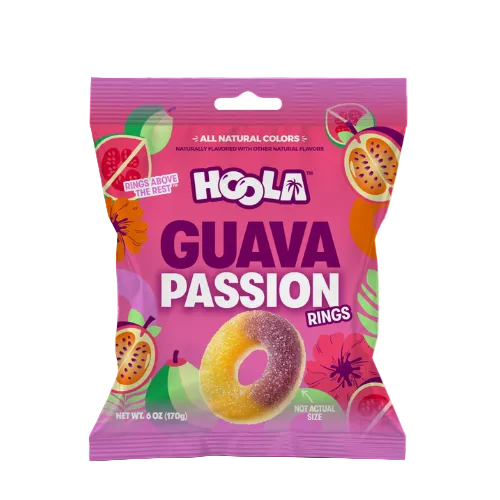 Hoola Guava Passion Rings 6 oz. Bag - Discover www.allcitycandy.com for bulk candy, chocolates, gummies & seasonal sweets. Perfect for parties, gifts & everyday treats—shop your favorites now!