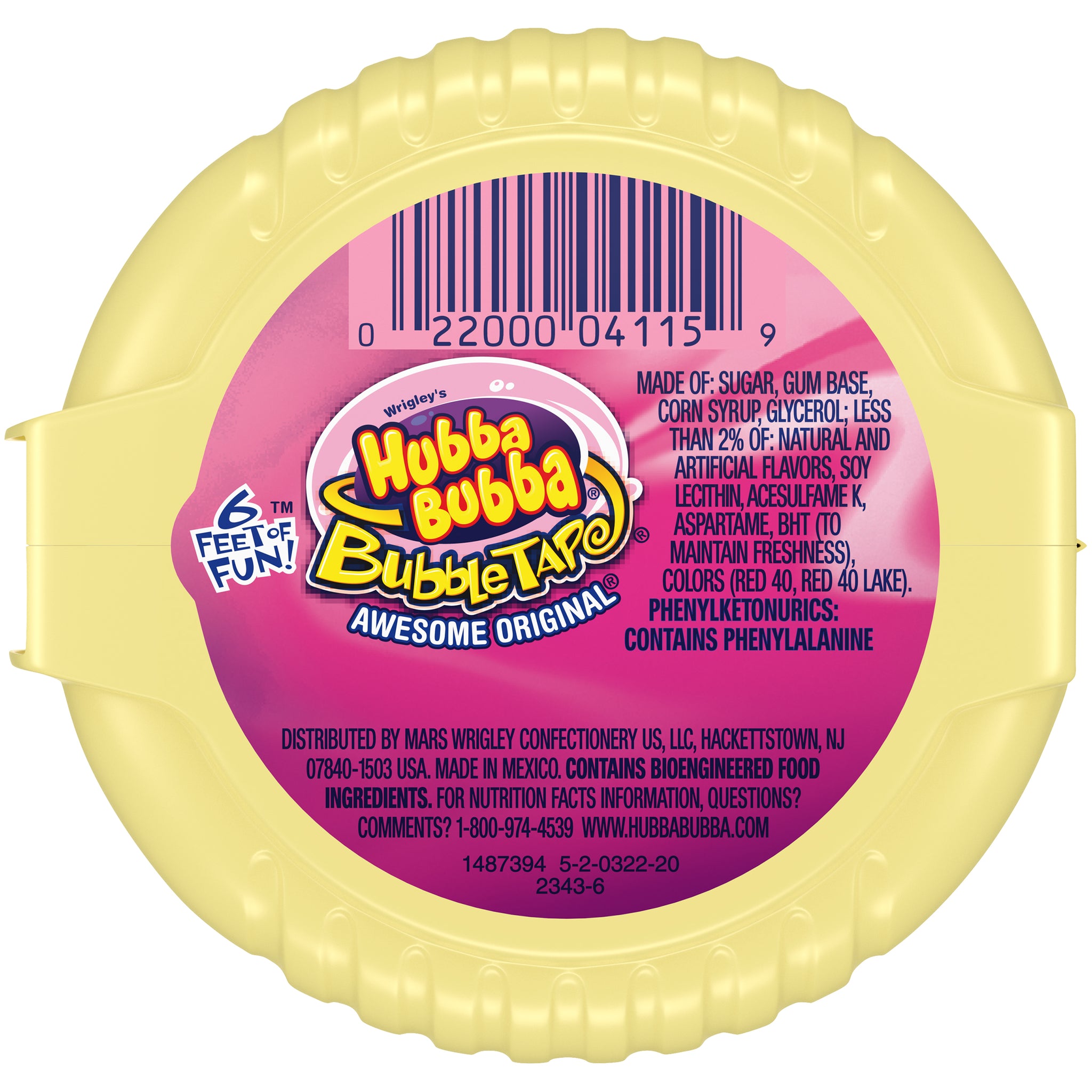 Hubba Bubba ~ Bubble Tape ~ Chewing Gum ~ 6 Feet Of Fun American