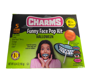 All City Candy Charms Funny Face 30 count Pop Kit 6.35 oz. Box- For fresh candy and great service, visit www.allcitycandy.com