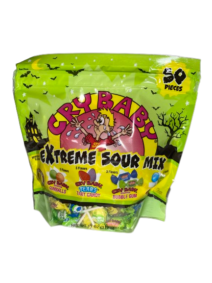 All City Candy Cry Baby Extreme Sour Halloween 50 piece Mix 11 oz. Bag- For fresh candy and great service, visit www.allcitycandy.com