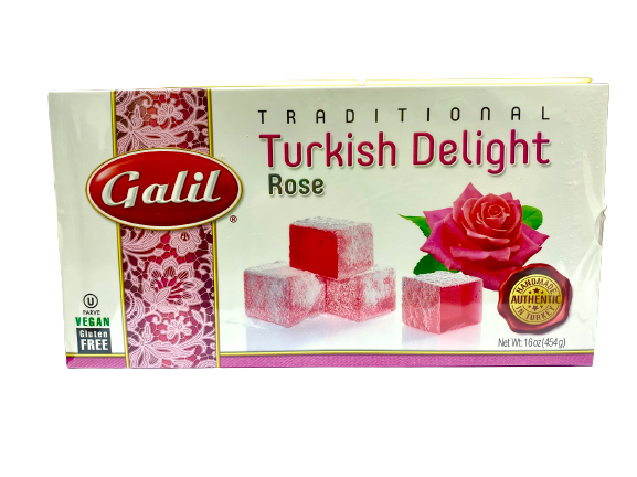 Galil Rose Turkish Delight 16 oz. Box - For fresh candy and great service, visit www.allcitycandy.com