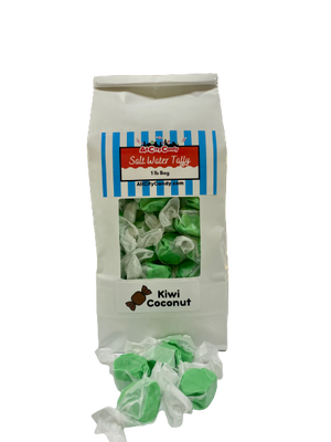 Kiwi Coconut Salt Water Taffy. For fresh candy and great service, visit www.allcitycandy.com