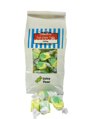 Juicy Pear Salt Water Taffy. For fresh candy and great service, visit www.allcitycandy.com