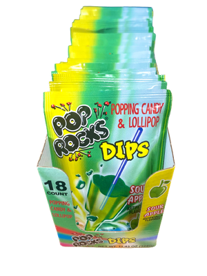 Pop Rocks Dips Sour Apple 0.63 oz.For fresh candy and great service, visit www.allcitycandy.com