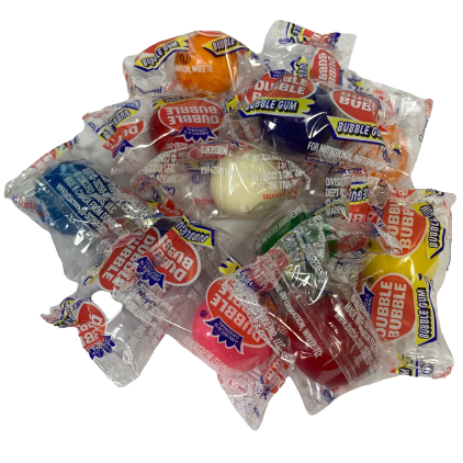 Dubble Bubble Assorted Wrapped Gumballs 3 lb Bulk Bag. For fresh candy and great service, visit www.allcitycandy.com
