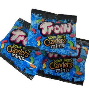 Trolli Sour Brite Crawlers Minis 0.6 oz. Pouches 2 lb. Bulk Bag www.allcitycandy.com for fresh and delicious sweet candy treats