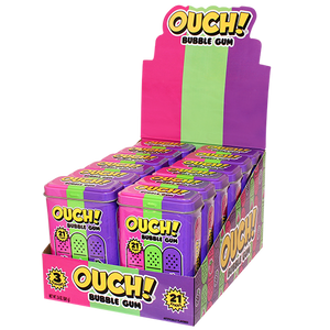 Ouch! Bubble Gum 21 Stick 2 oz. Tin - Visit www.allcitycandy.com for great candy and delicious treats!