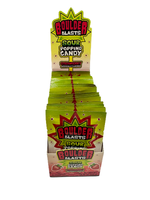 KoKo's Boulder Blasts Sour Popping Candy Strawberry 0.35 oz.