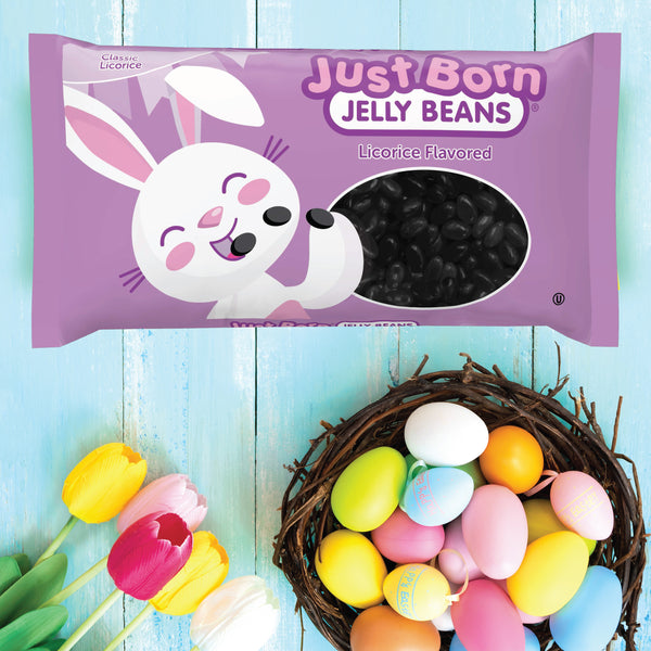 Just Born Licorice Jelly Beans 10oz. Bag All City Candy