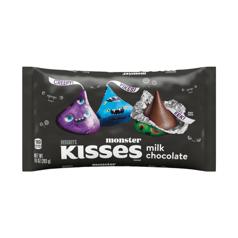 All City Candy Hershey's Milk Chocolate Kisses Monster Foils 10 oz. Bag-For fresh candy and great service, visit www.allcitycandy.com
